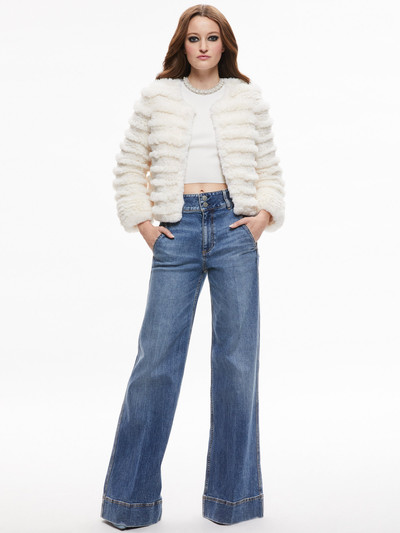 Alice + Olivia FAWN FAUX FUR TEXTURED JACKET outlook