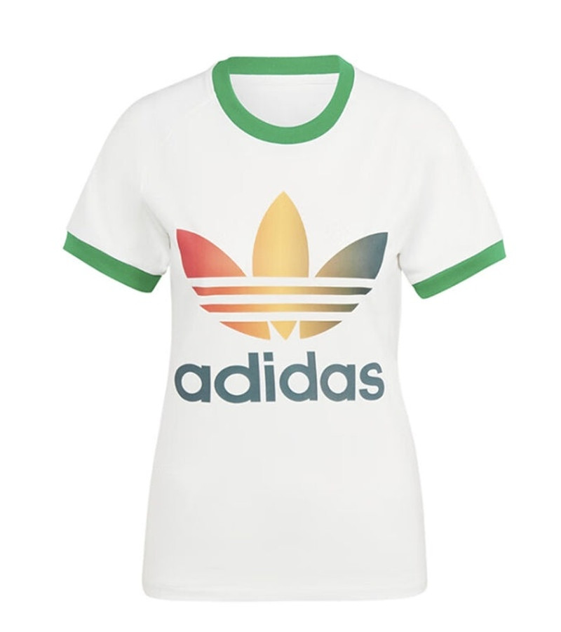 (WMNS) adidas Originals Gradient Trefoil Cali T-Shirt 'Yellow Green' IS0310 - 1