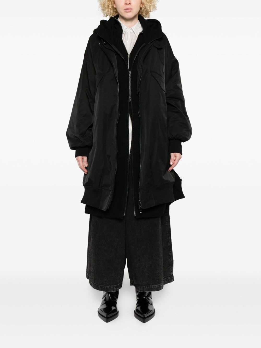 hooded pocket parka coat - 2