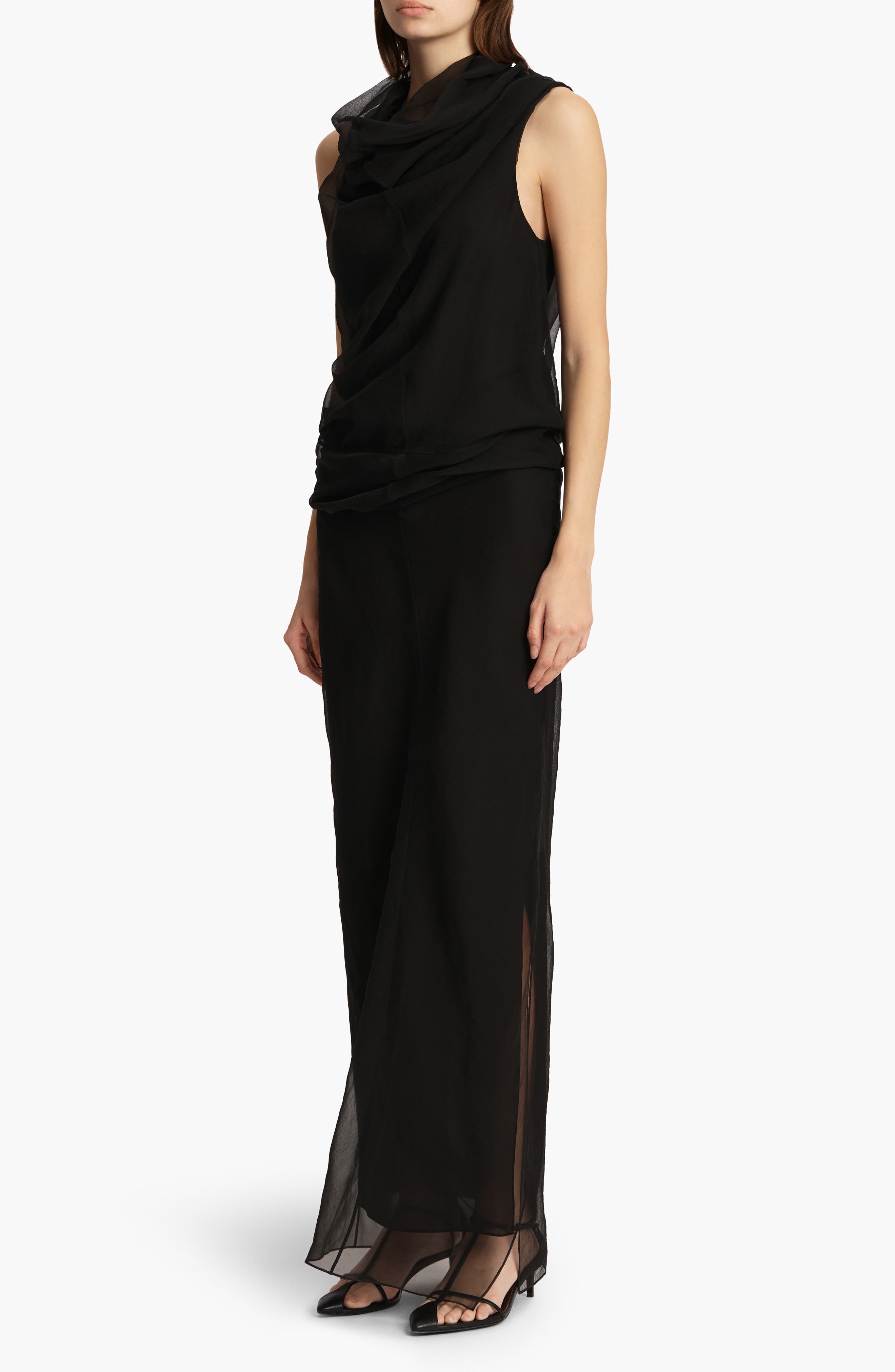 Khaite Jeanty Organza Maxi Dress in Black at Nordstrom - 3