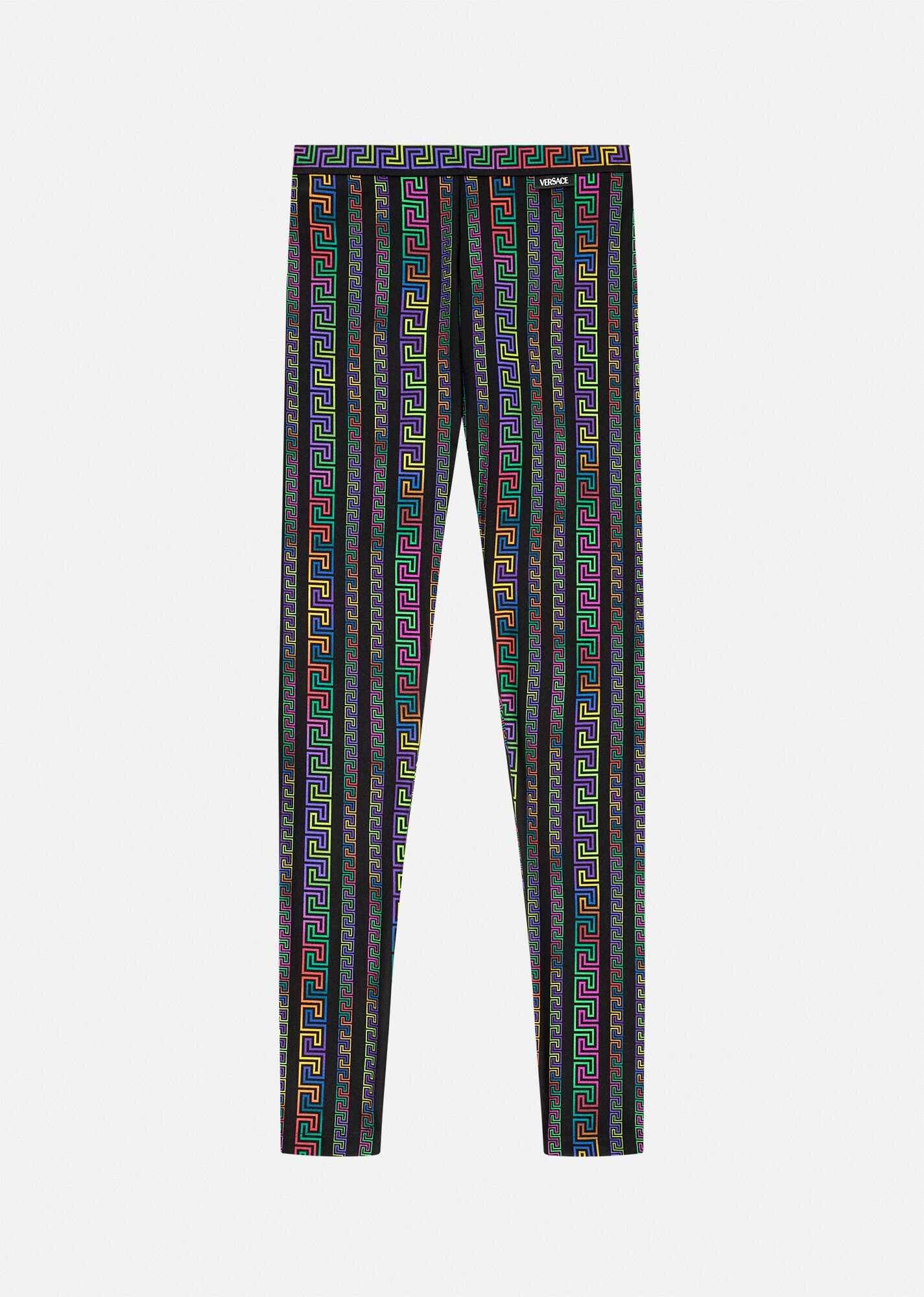 Greca Neon Print Leggings - 1