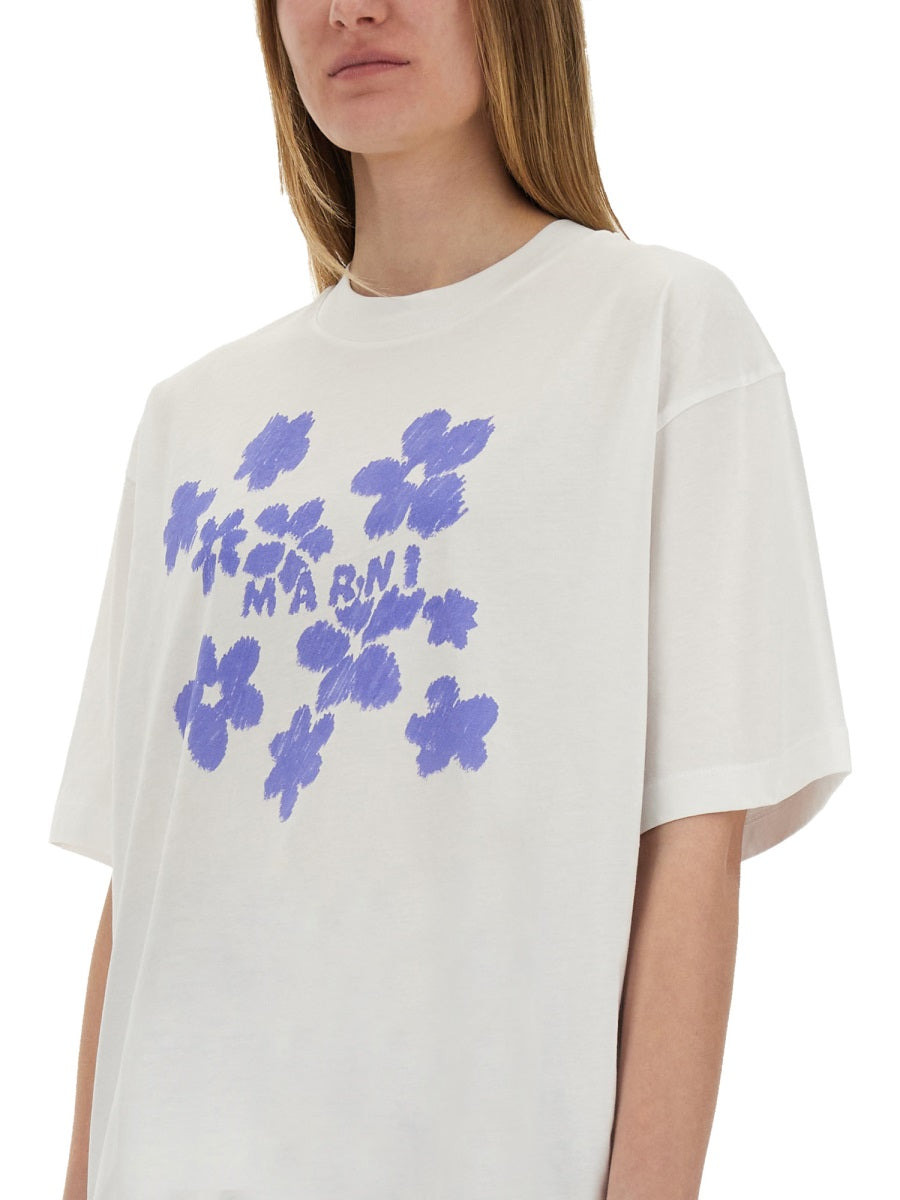 Marni Women "Boxy" T-Shirt With Print - 4
