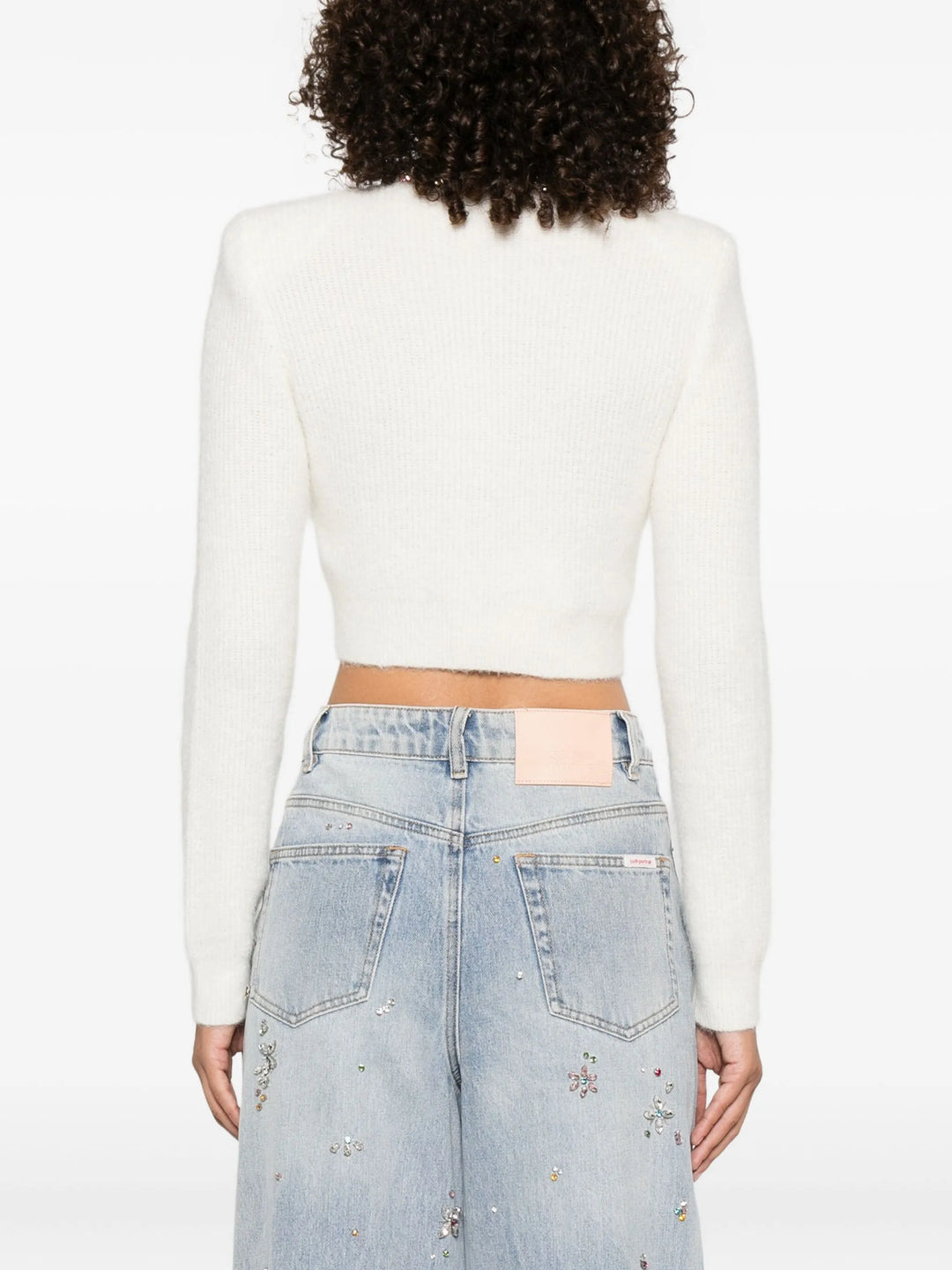 Cream Embellished Trim Cardigan - 4