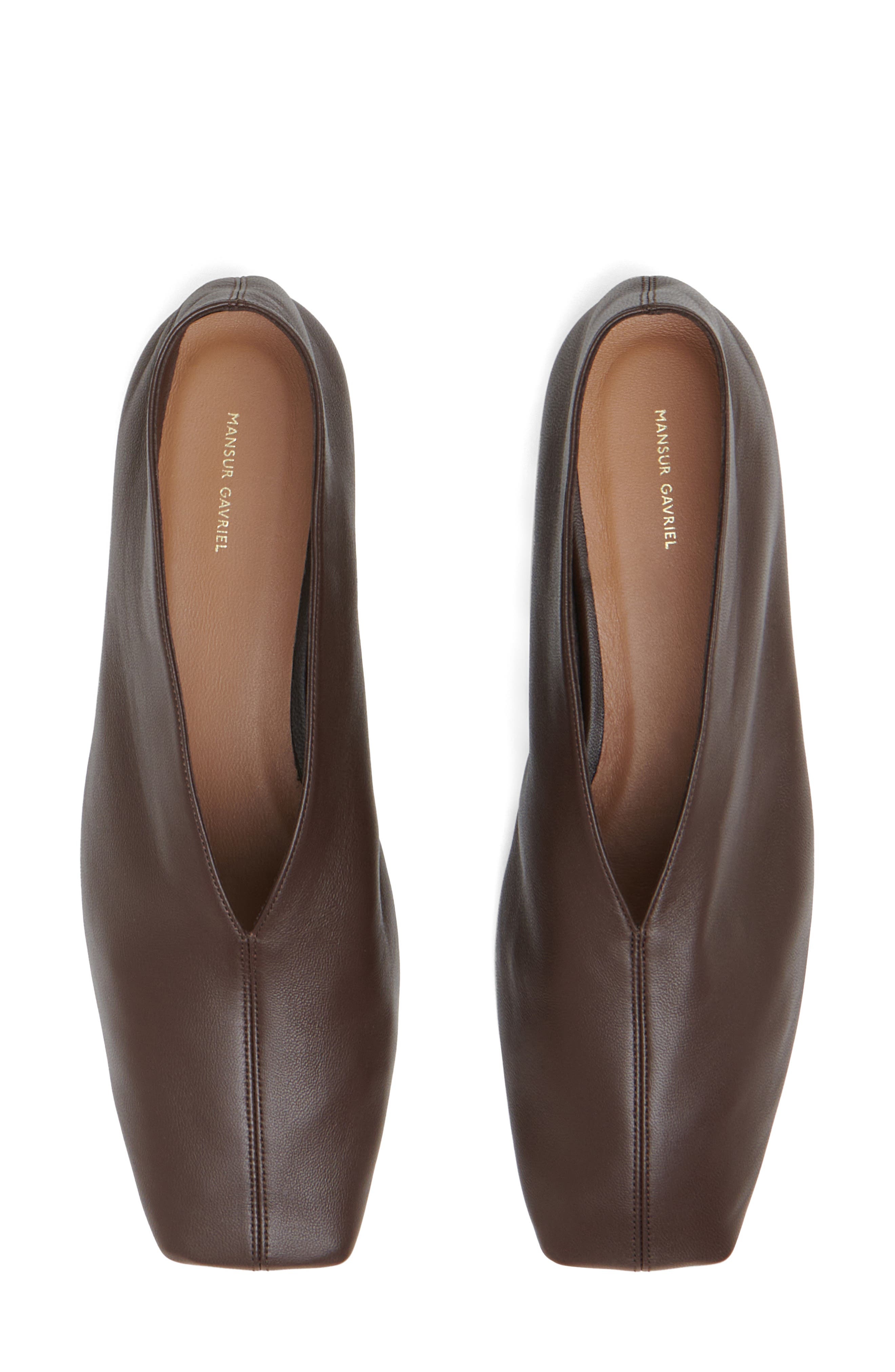 Mansur Gavriel Square Toe Flat in Chocolate at Nordstrom - 4