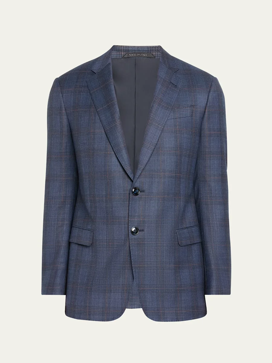 Men's Windowpane Plaid Sport Coat - 1