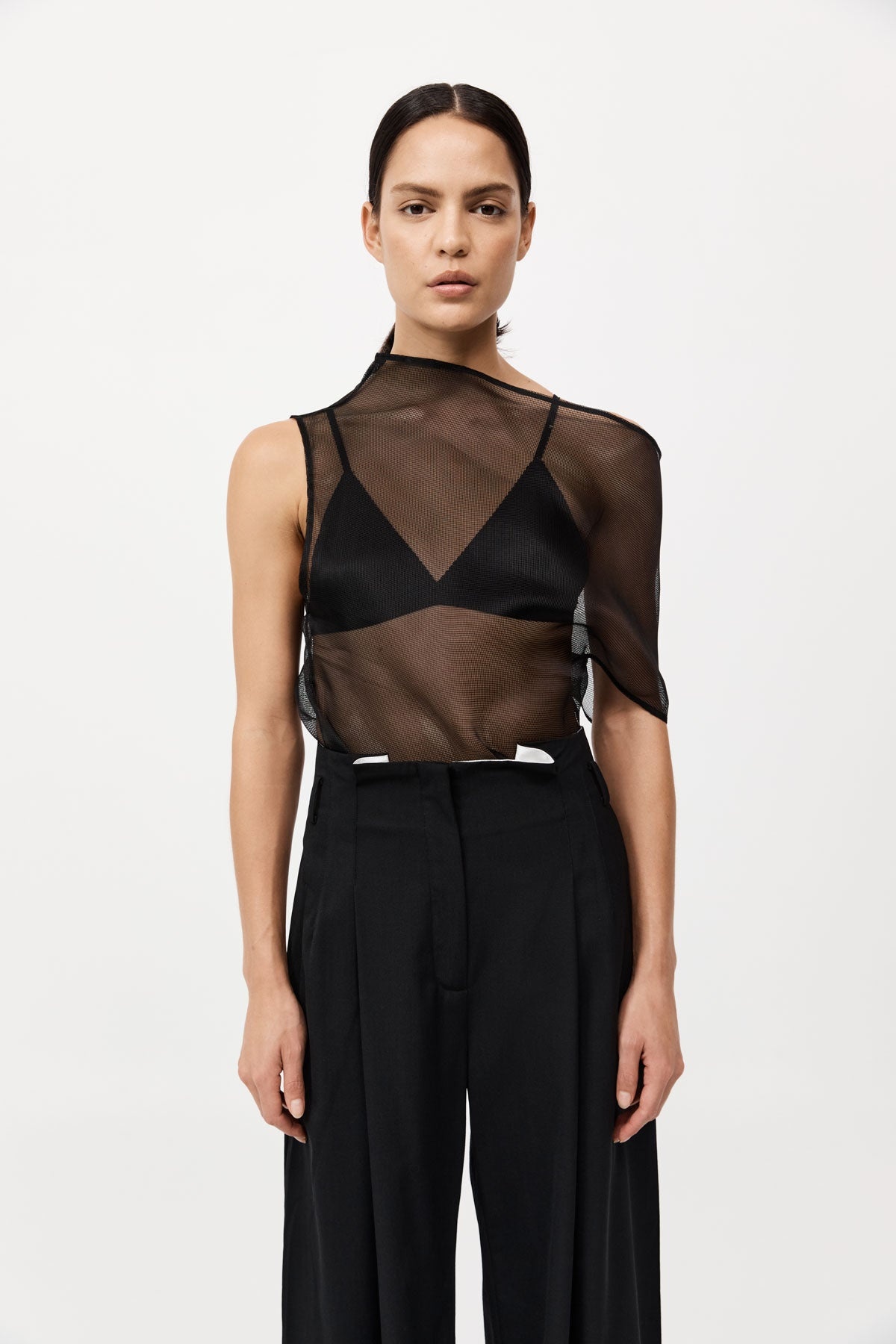 Silk Mesh Top - Black - 2