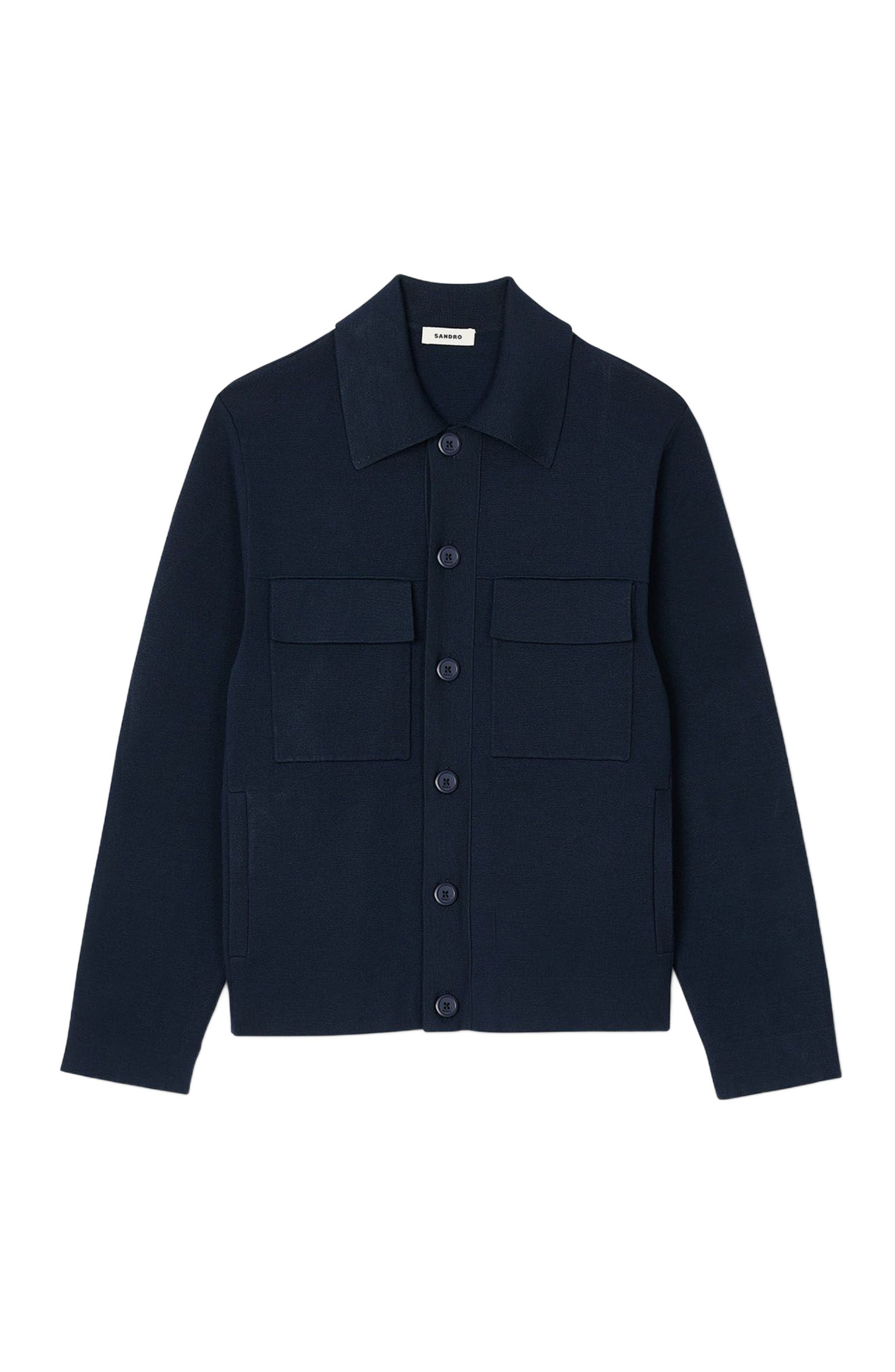 SANDRO Knit jacket in Midnight Blue at Nordstrom - 4