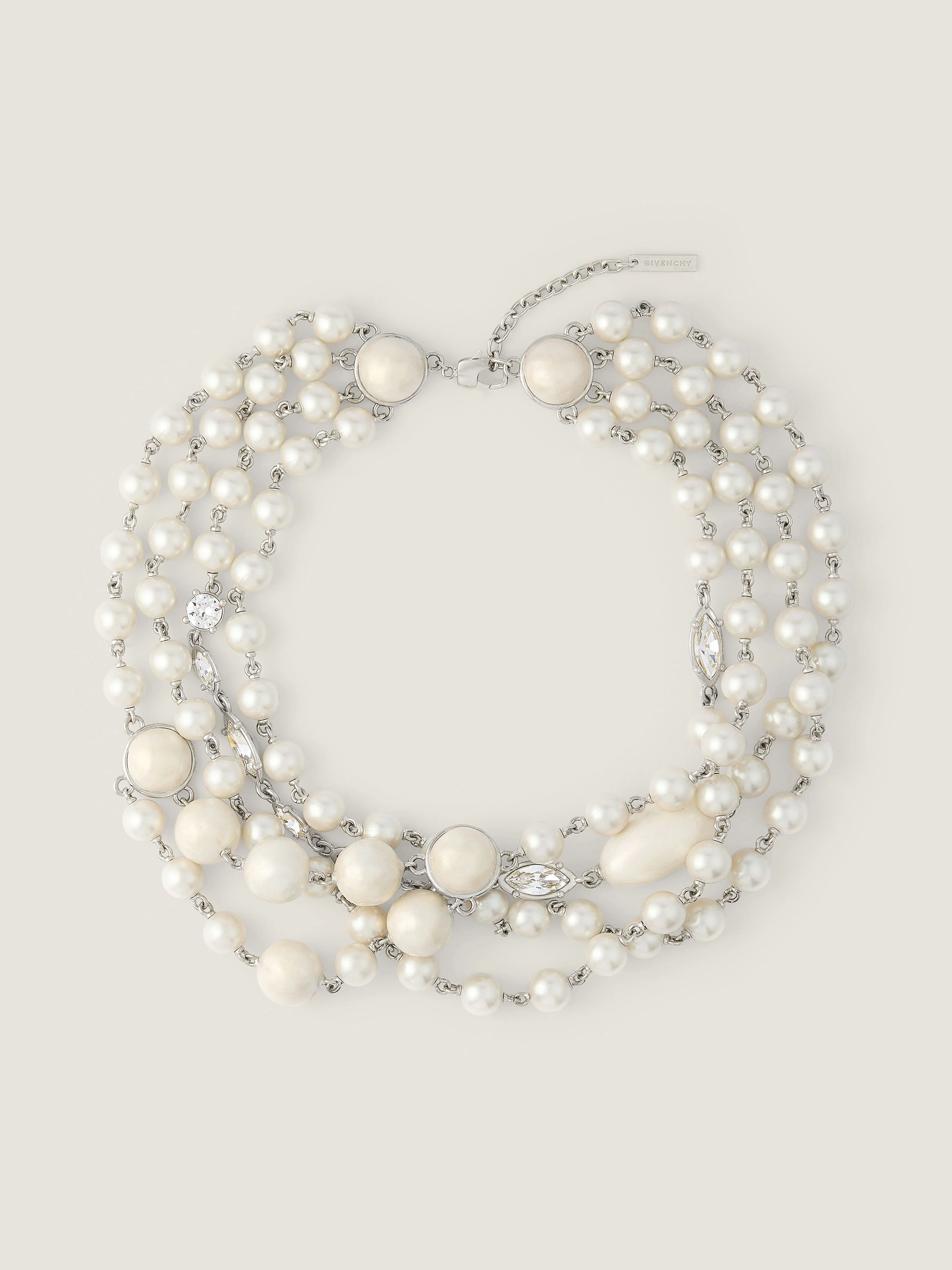 NECKLACE IN METAL, PEARLS AND CRYSTALS - 1