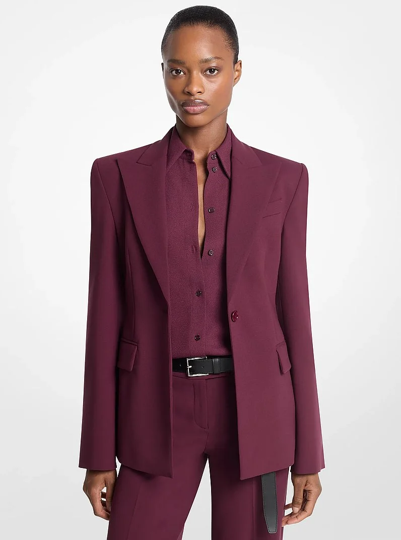 Georgie Stretch Wool Crepe Blazer - 1