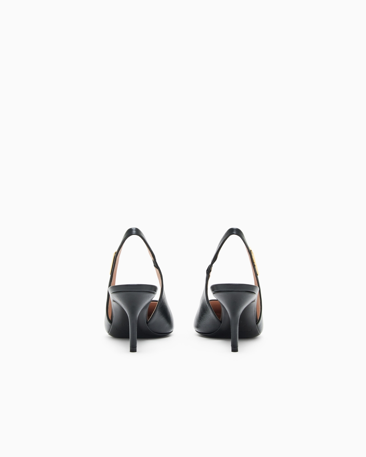 Nappa-leather slingback court shoes with eagle plate - 4