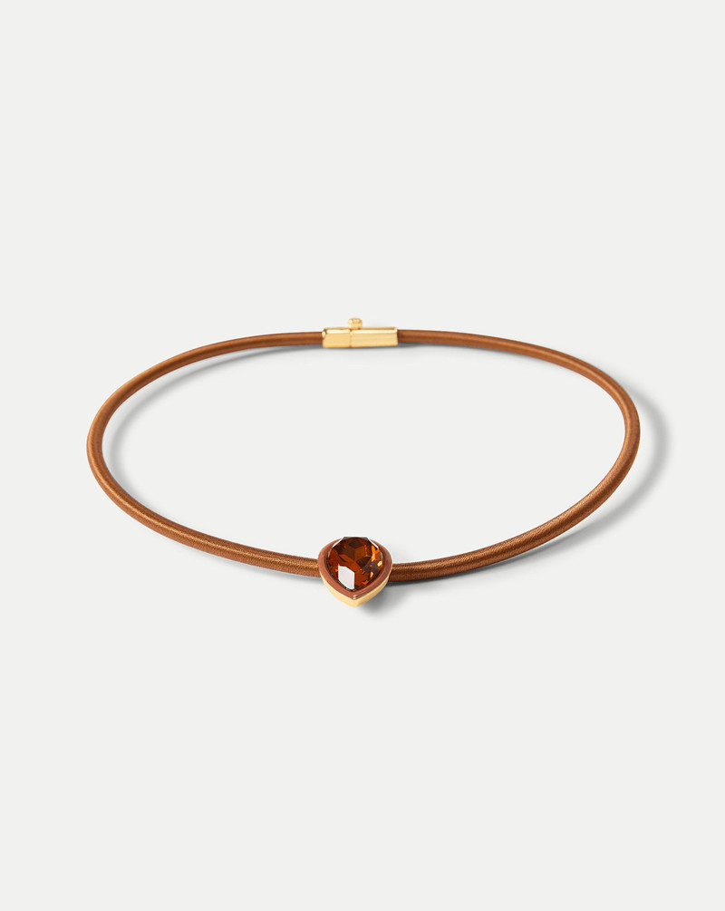 VERONICA BEARD BROWN CORD PENDANT NECKLACE outlook