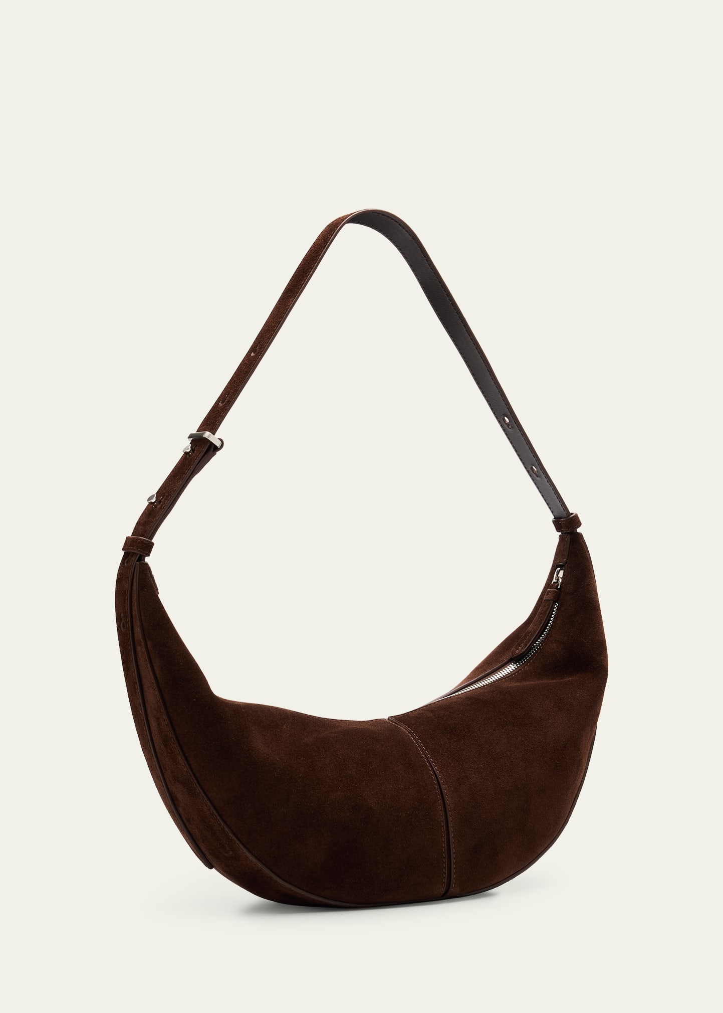 Slide Zip Suede Shoulder Bag - 3