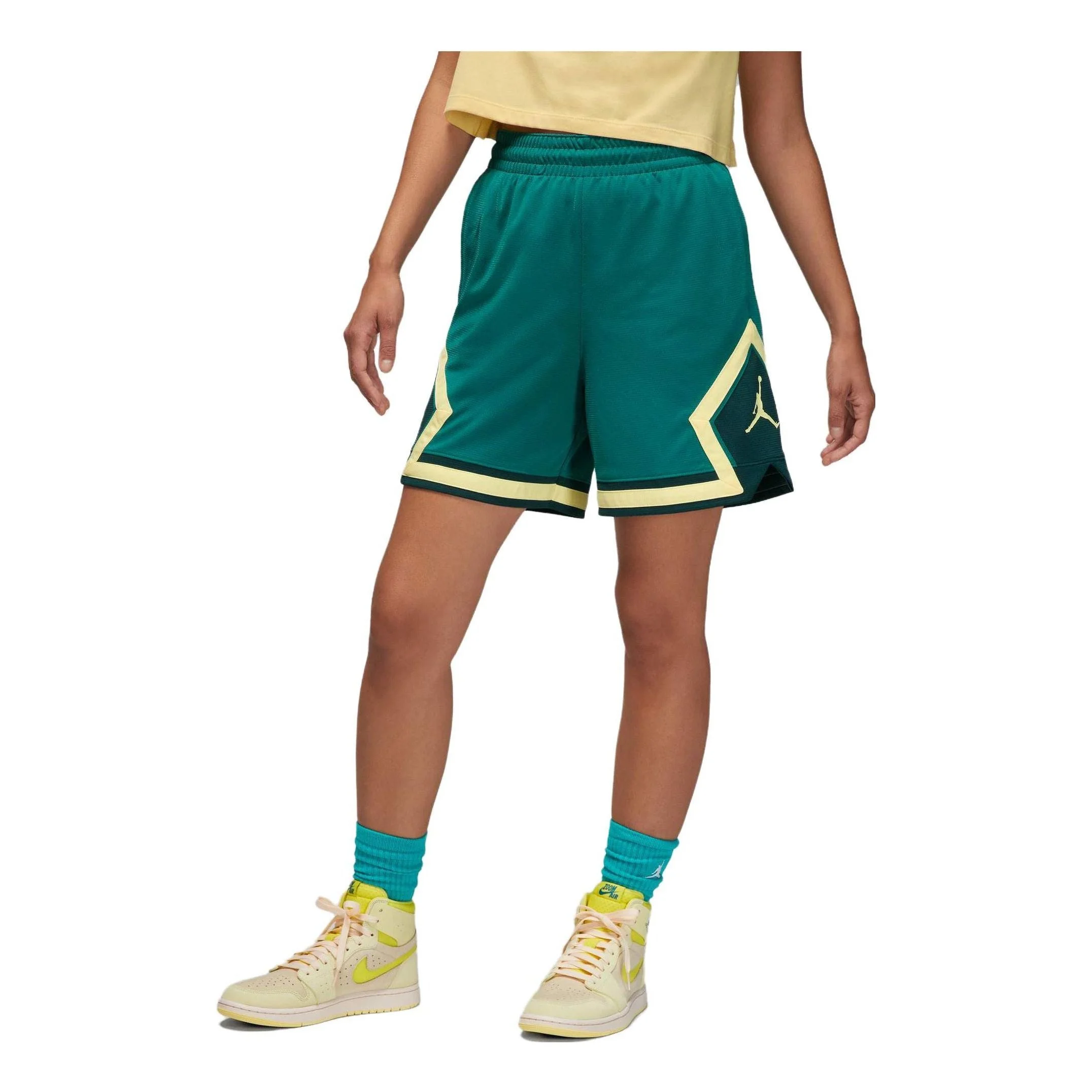 (WMNS) Air Jordan Sport Diamond Shorts 'Green Yellow' FB4589-318 - 1