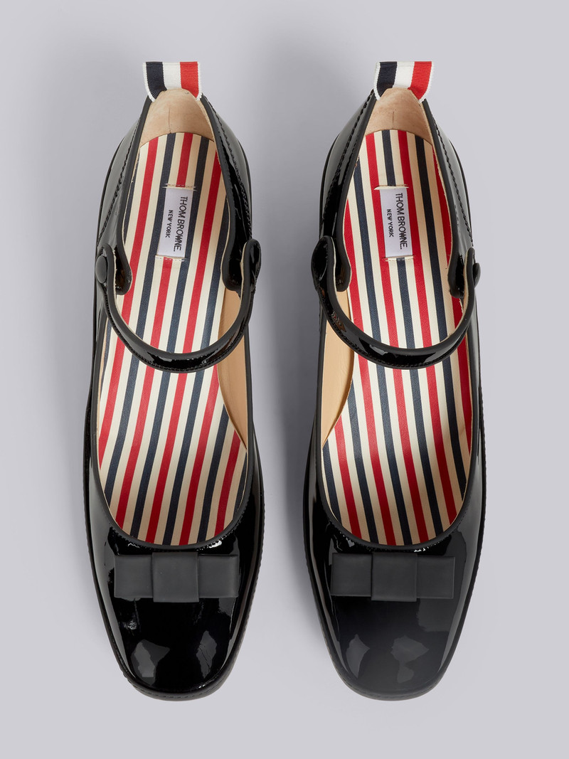 Black Soft Patent Leather 40mm Block Heel Tennis Mary Jane 4