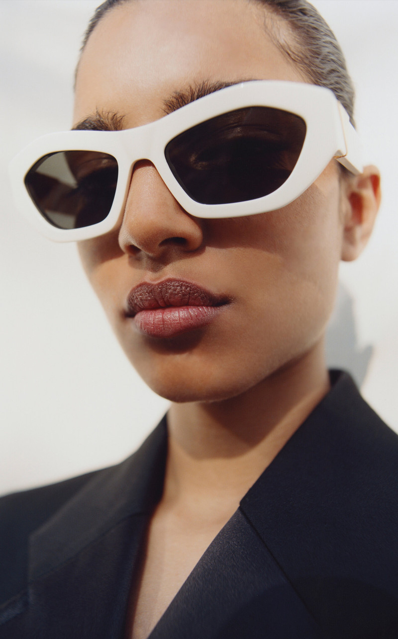 Bottega Veneta Acetate Sunglasses white outlook