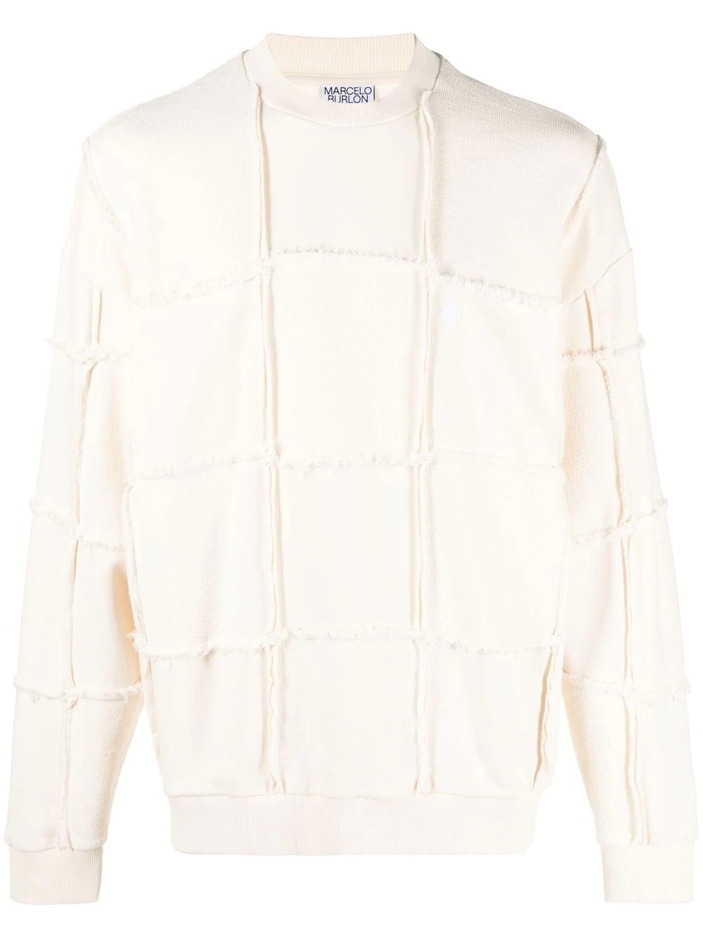 seam-detailing crew neck jumper - 1