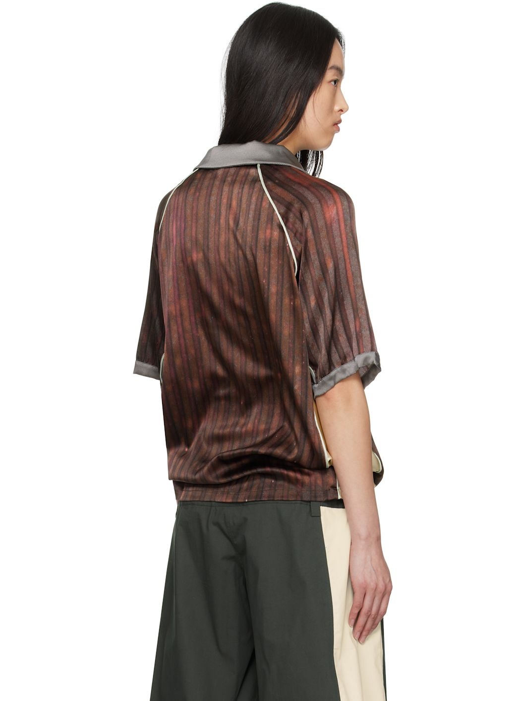 Burgundy & Yellow Aub Stripes Polo - 3