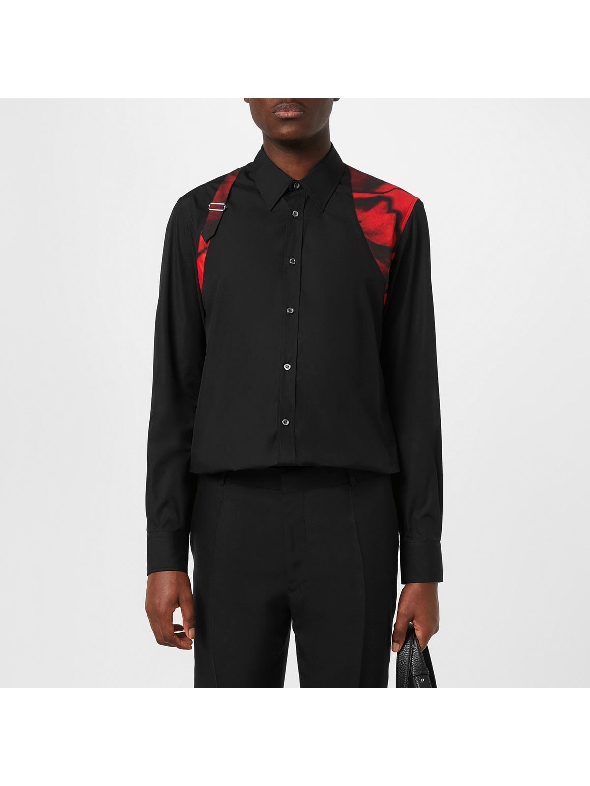Poplin Shirt Mens Shirt Alexander Mcqueen Harness Shirt Sale Alexander McQueen HARNESS SHIRT Cruisefashion REVERSIBLE