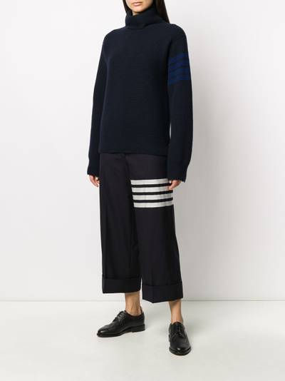 Thom Browne tonal 4-Bar roll neck jumper outlook