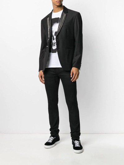 PHILIPP PLEIN stud embellished tuxedo blazer outlook