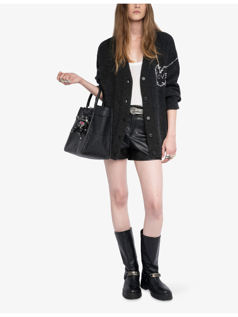 Zadig & Voltaire Arpa Embroidered Merino-Wool Cardigan outlook