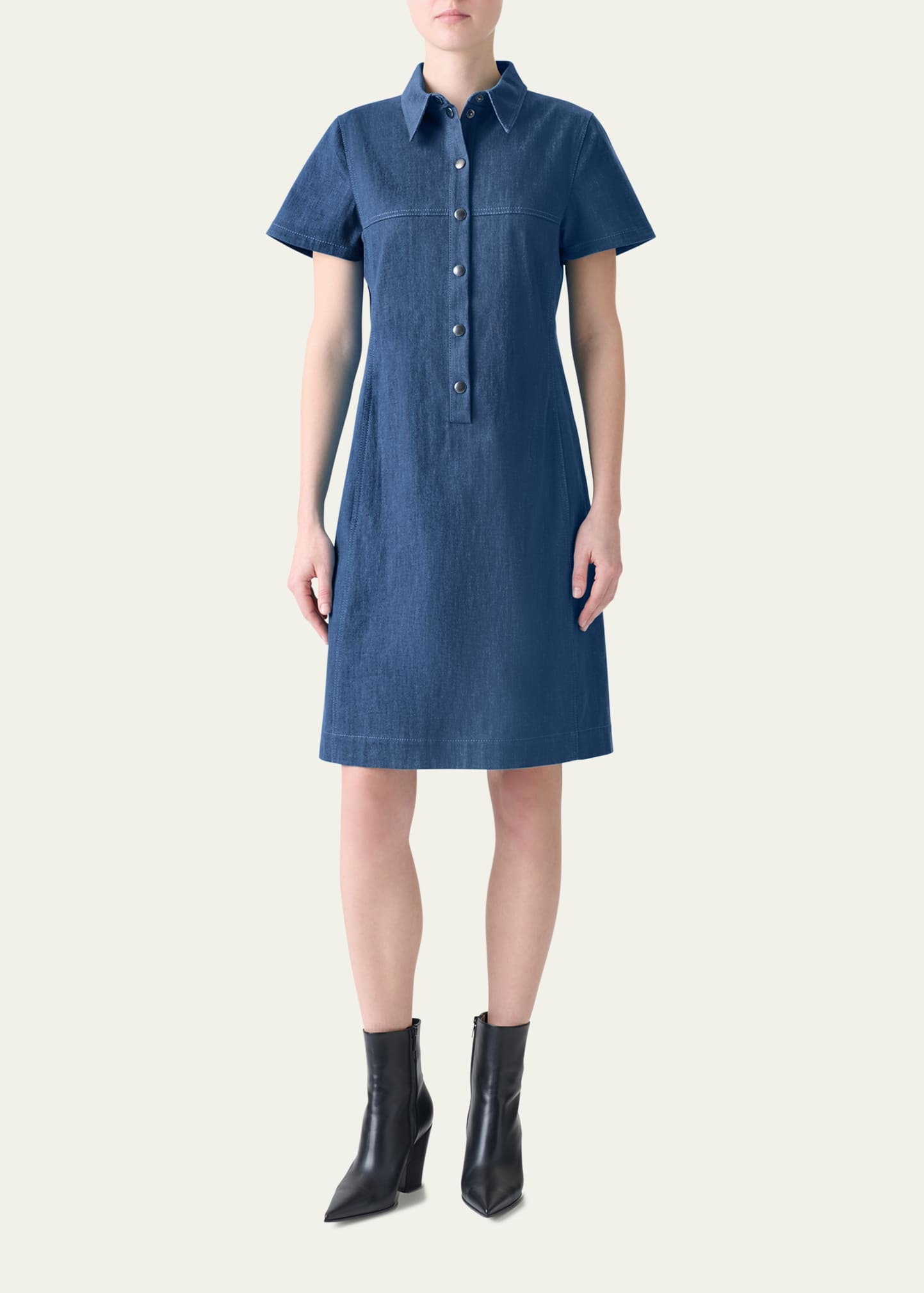 Denim Polo Dress - 2