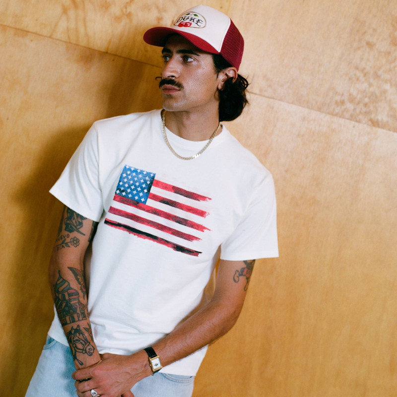 Duke American Flag Vintage White T-Shirt 7