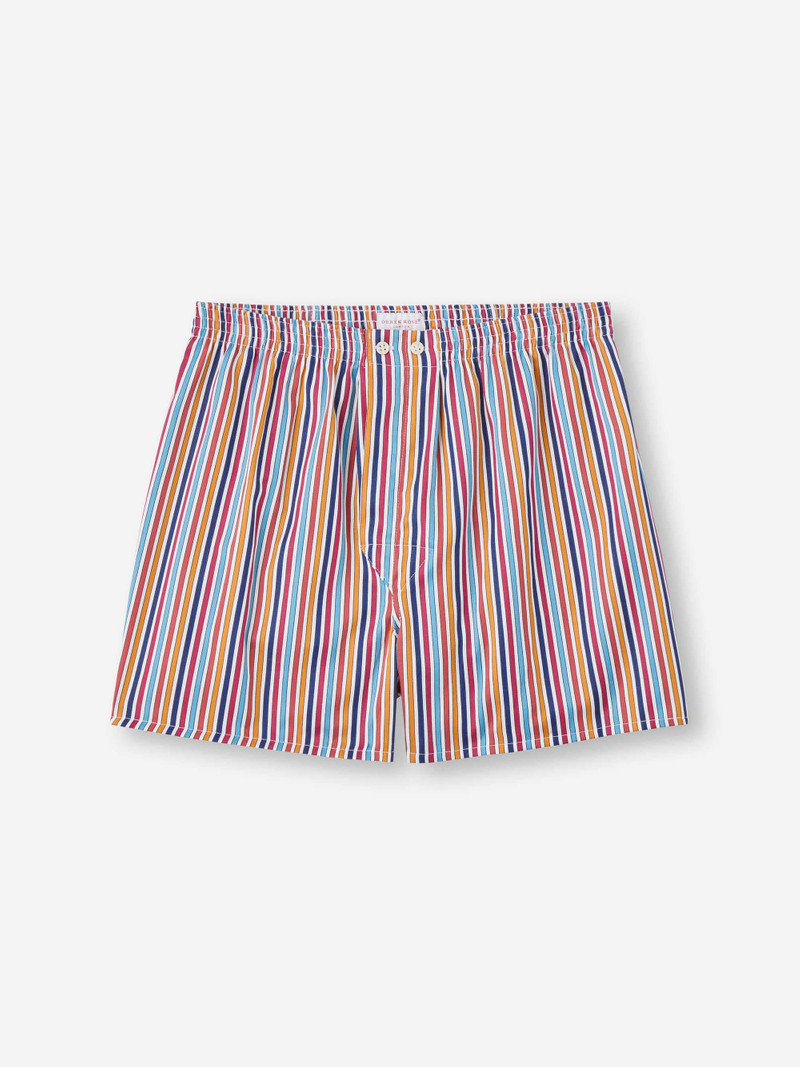 Derek Rose Men's Classic Fit Boxers Wellington 59 Cotton Multi outlook