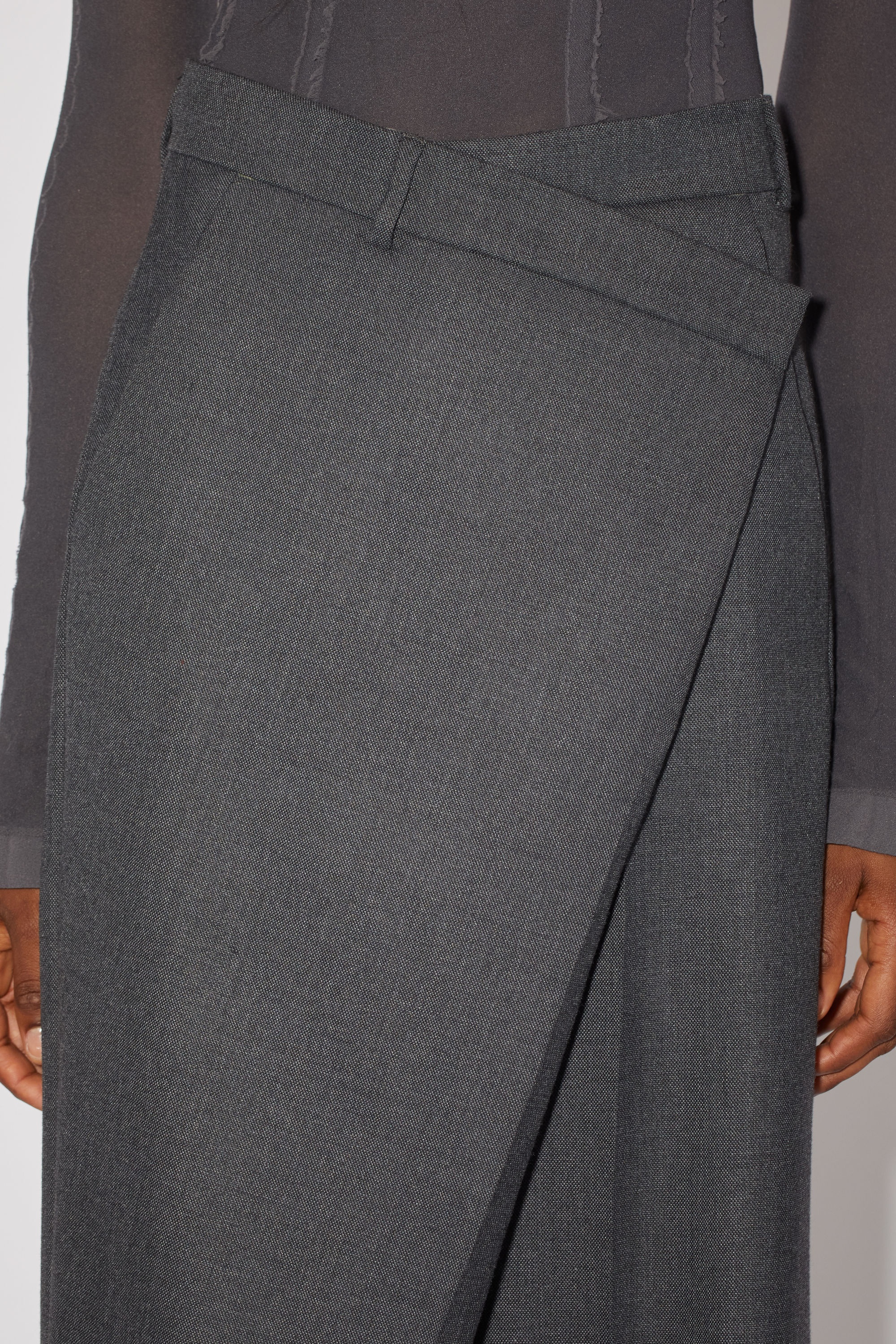 Tailored wrap trousers - Grey - 5