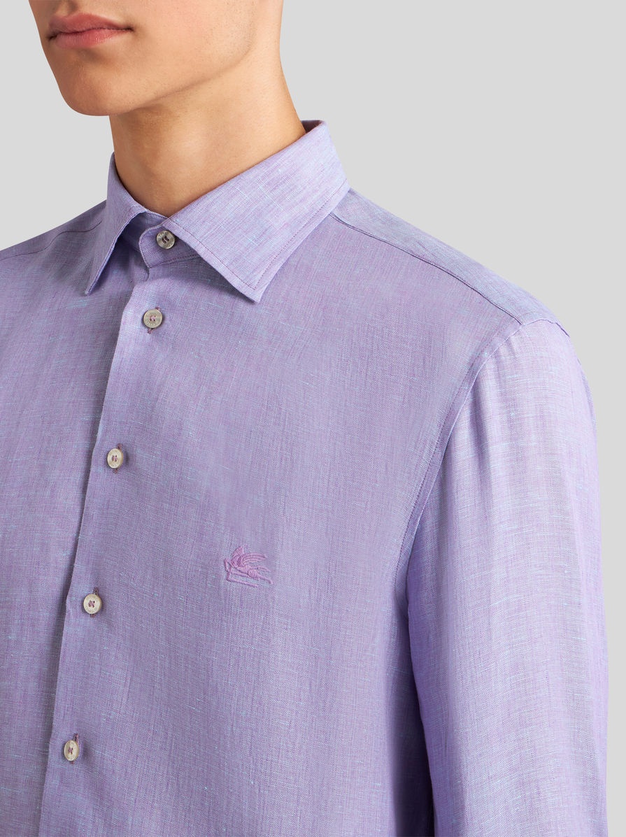 LINEN SHIRT WITH LOGO - 3