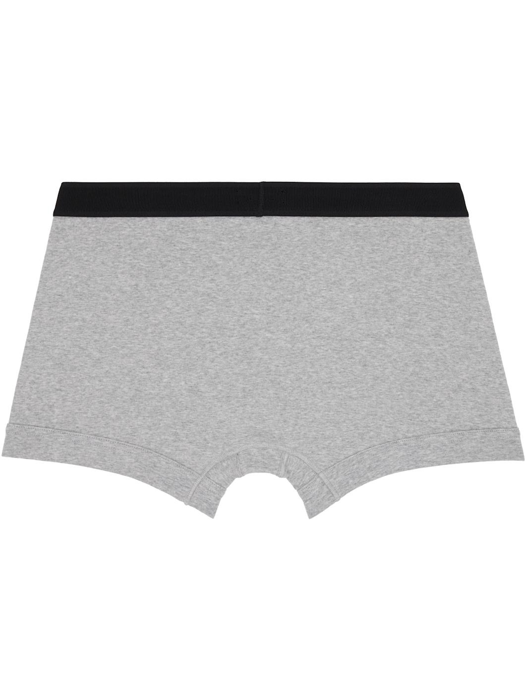 Two-Pack Black & Gray Cotton Boxer Briefs - 3
