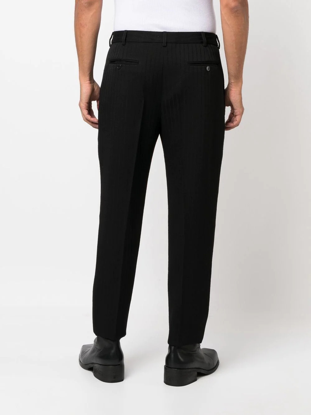 pinstripe straight-leg trousers - 4