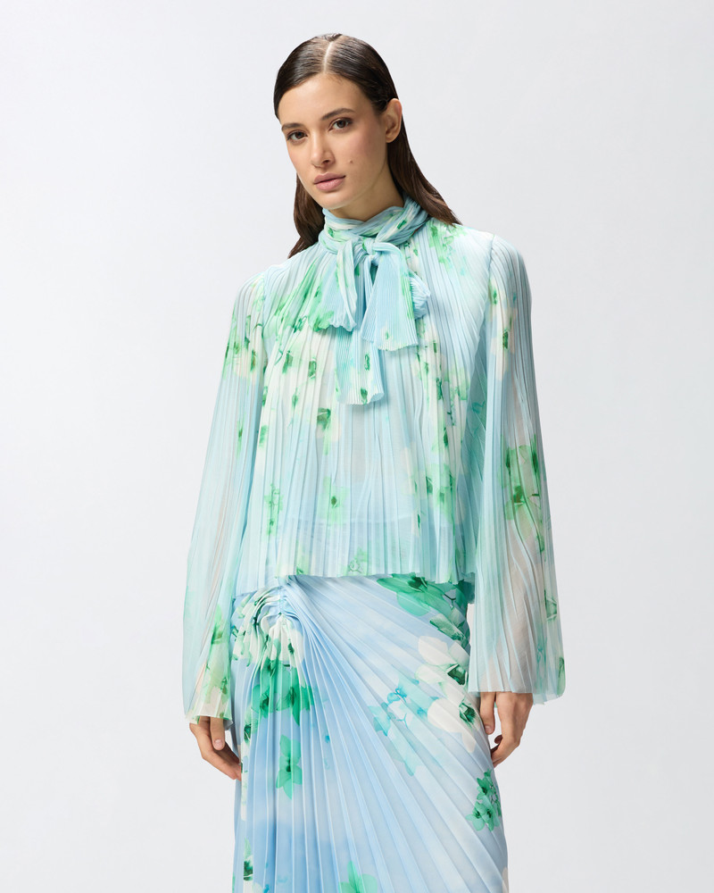 PINKO LIGHT BLOUSE IN PLEATED FLORAL CREPON outlook