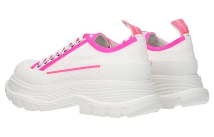 (WMNS) Alexander McQueen Tread Slick Lace Up 'White Neon Pink' 697074W4MV59895 - 3