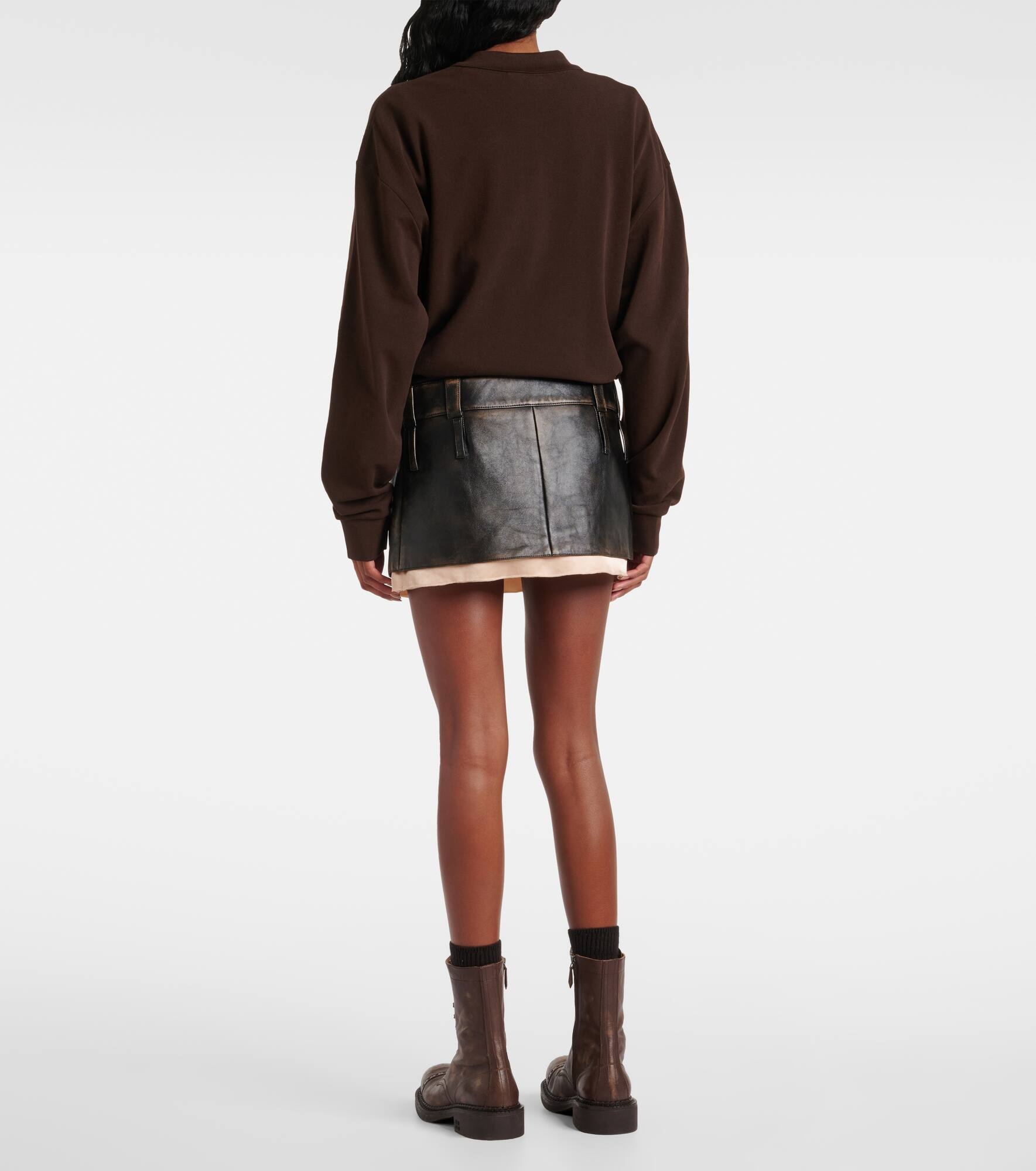 Leather miniskirt - 3