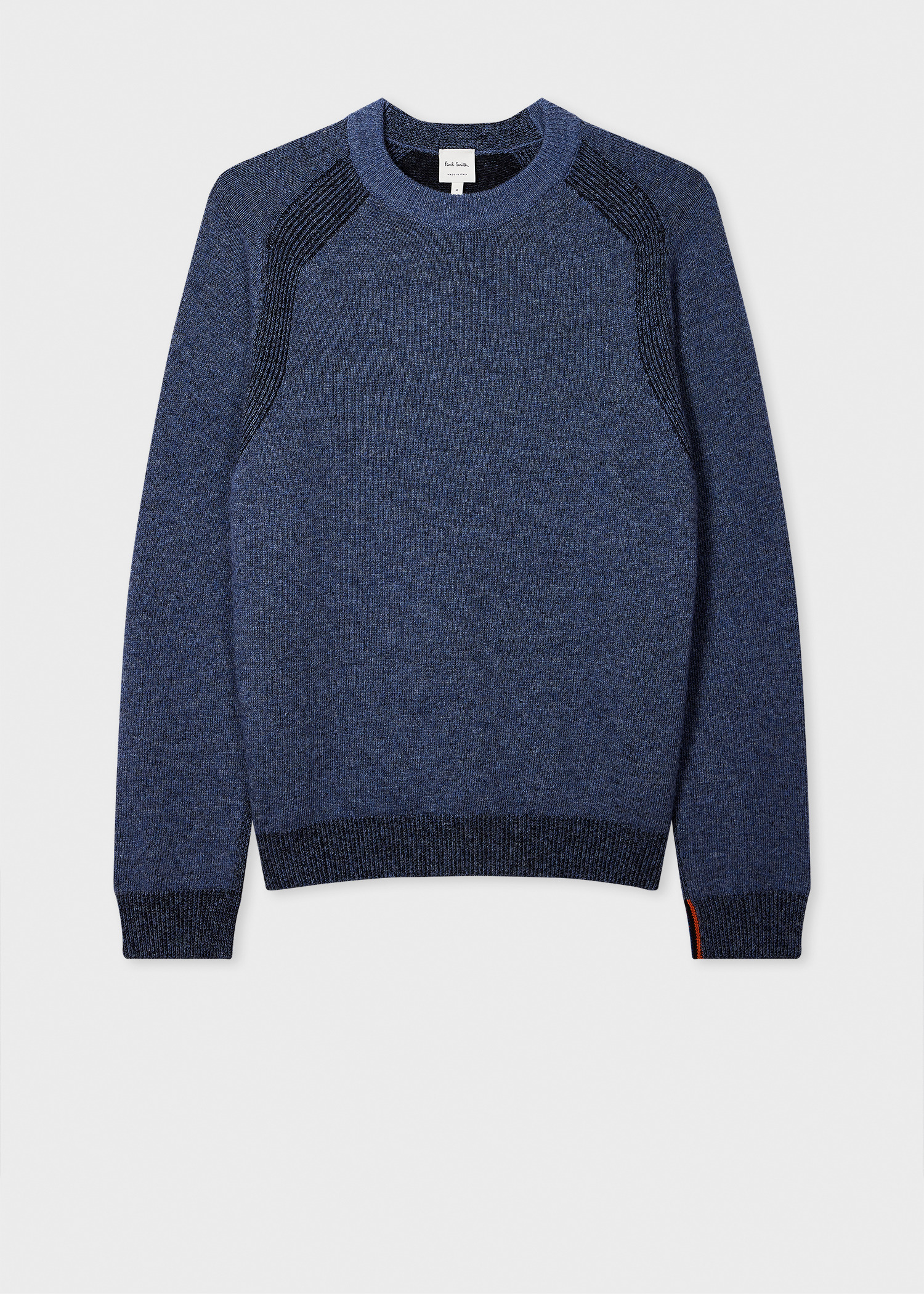 Dark Blue Lambswool Crew Neck Sweater - 1
