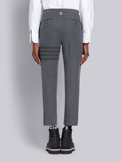 Thom Browne Medium Grey Cotton Double Face Twill Slim Fit Tonal 4-Bar Trouser outlook