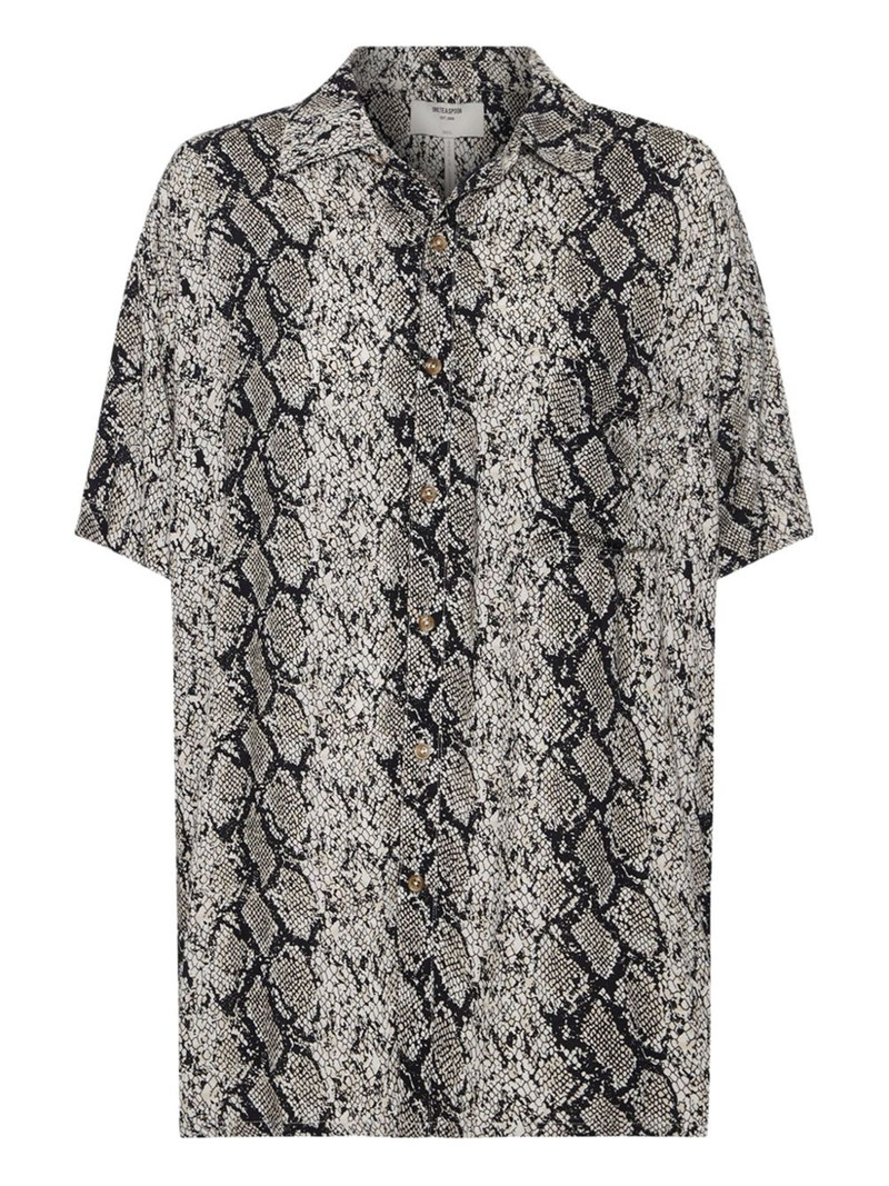snake-print short-sleeve shirt 1