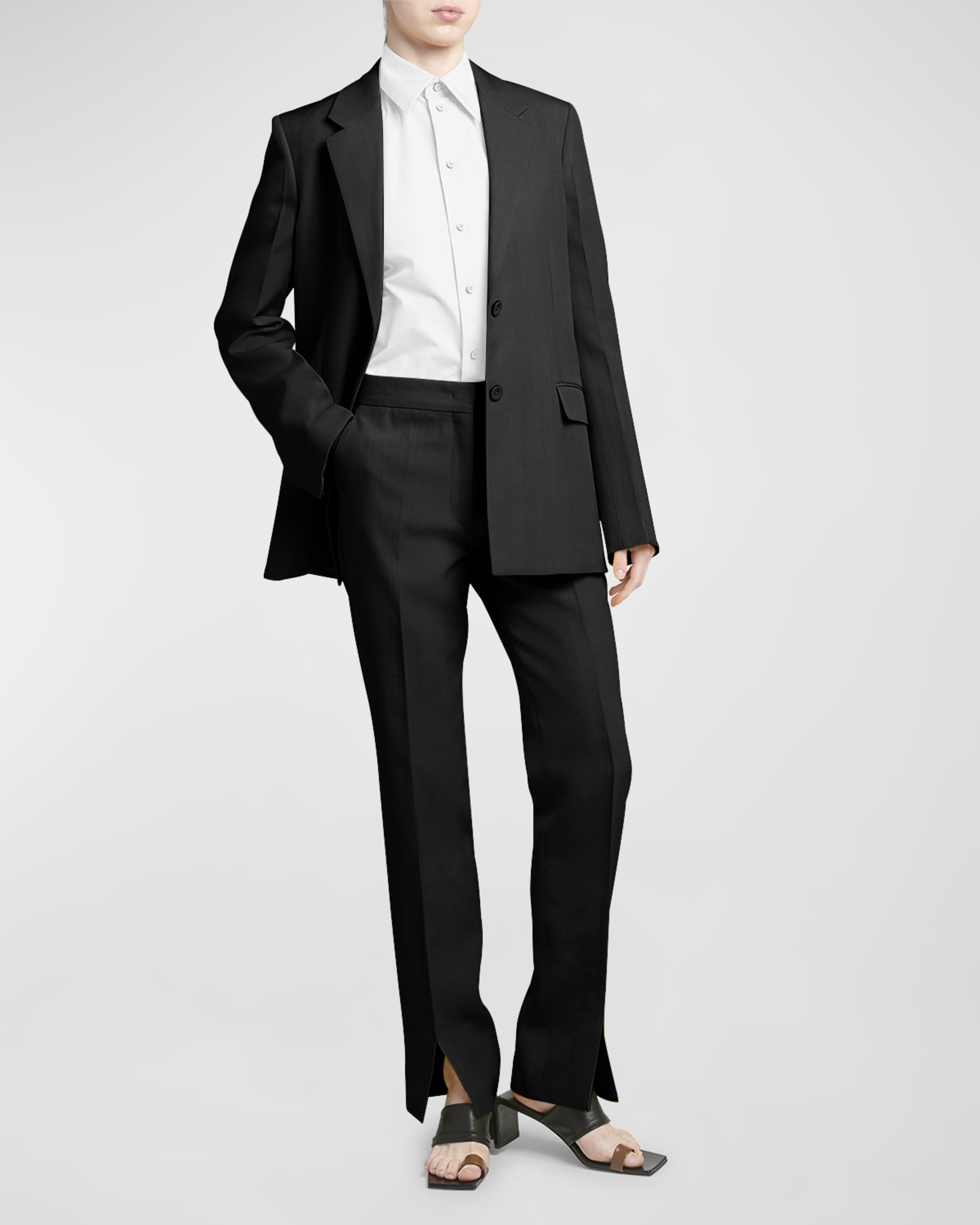 Pleated Split-Hem Trousers - 5