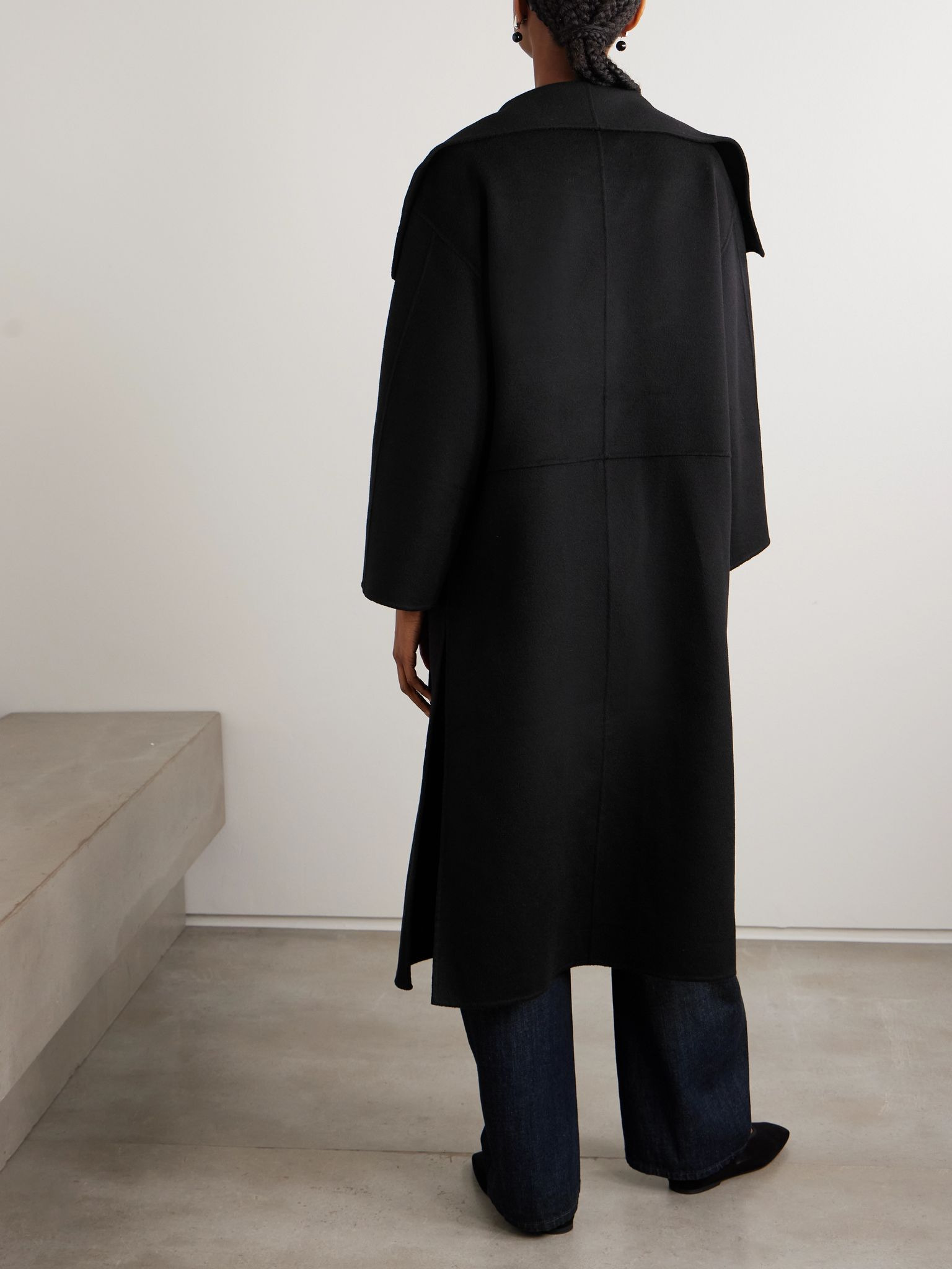 Signature wool and cashmere-blend coat Black - 4
