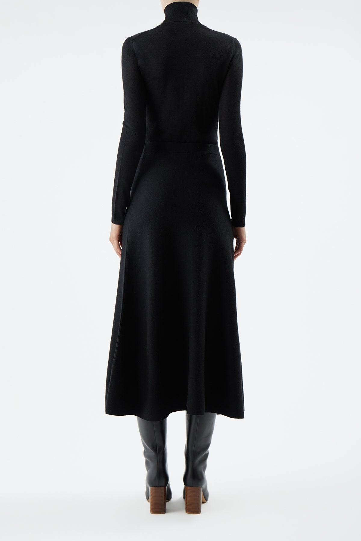 Freddie Skirt in Black Cashmere Wool - 4