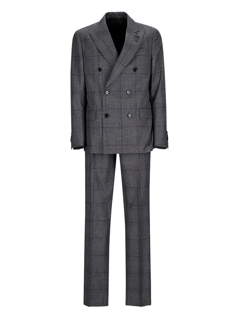 double-breasted checked suit 1