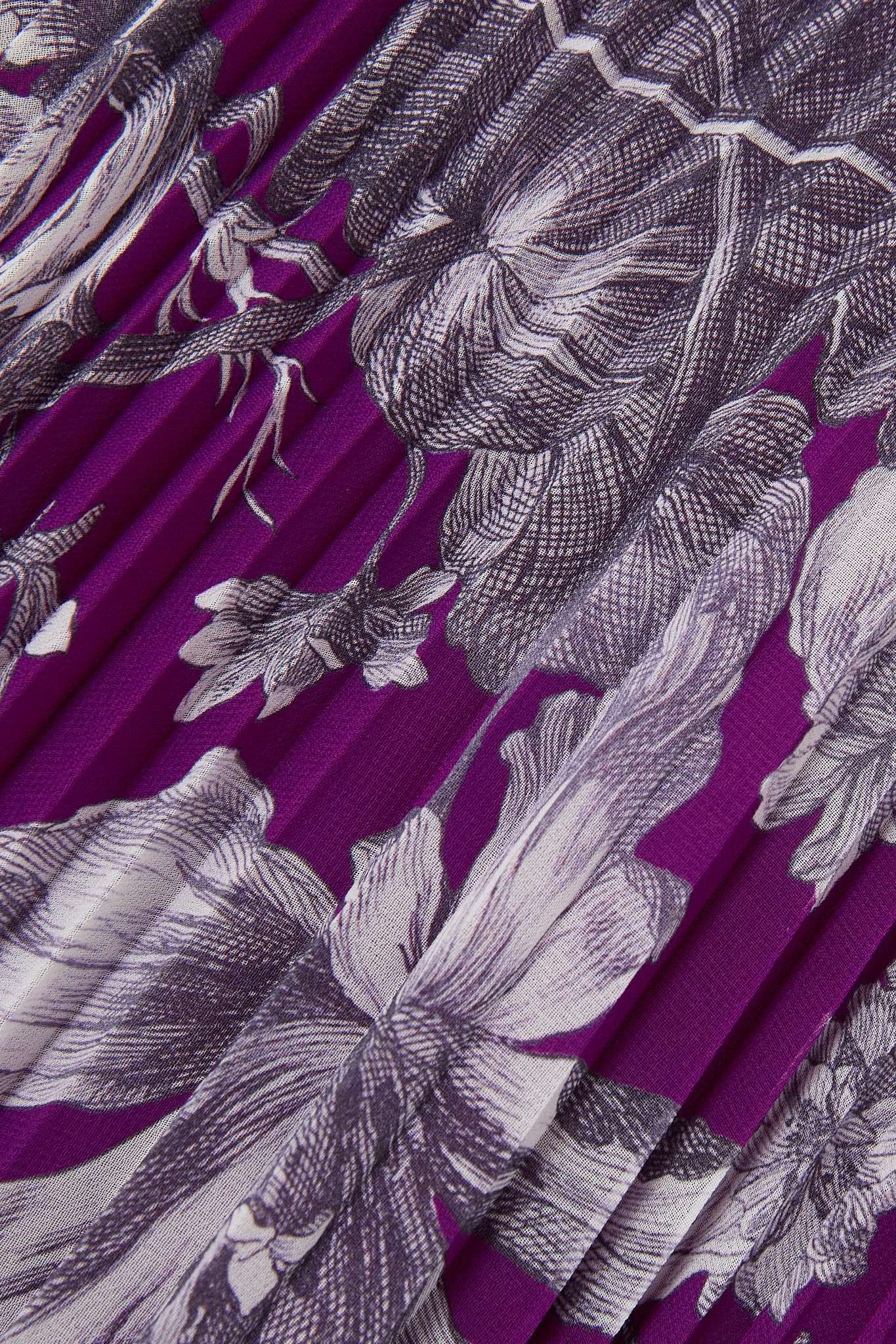 Roisin pleated floral-print voile midi dress - 4
