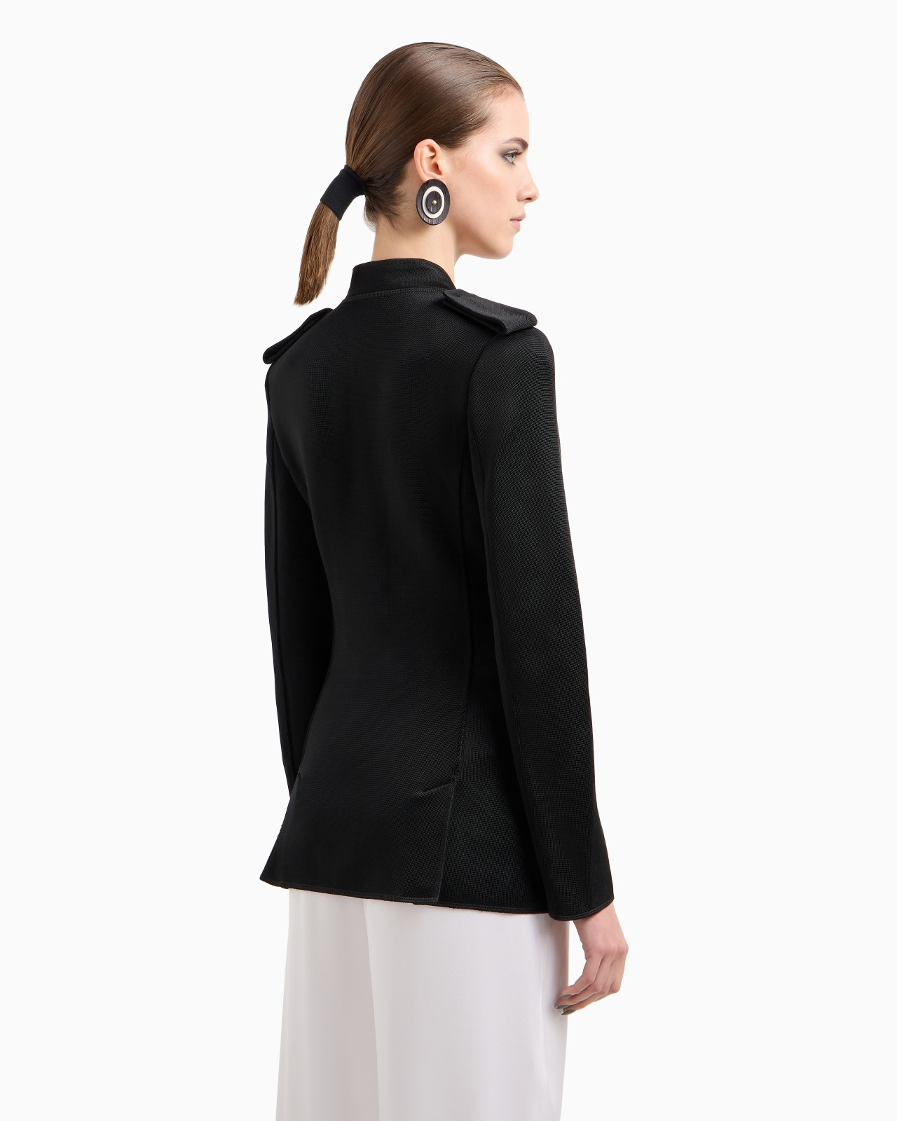 DOUBLE-BREASTED JACKET IN VISCOSE JERSEY - 3