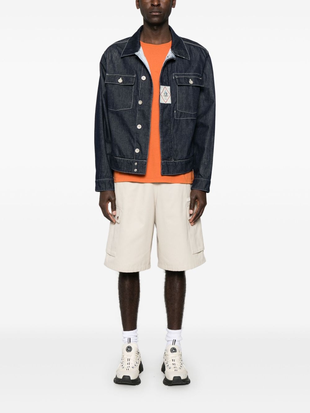logo-patch denim jacket - 2
