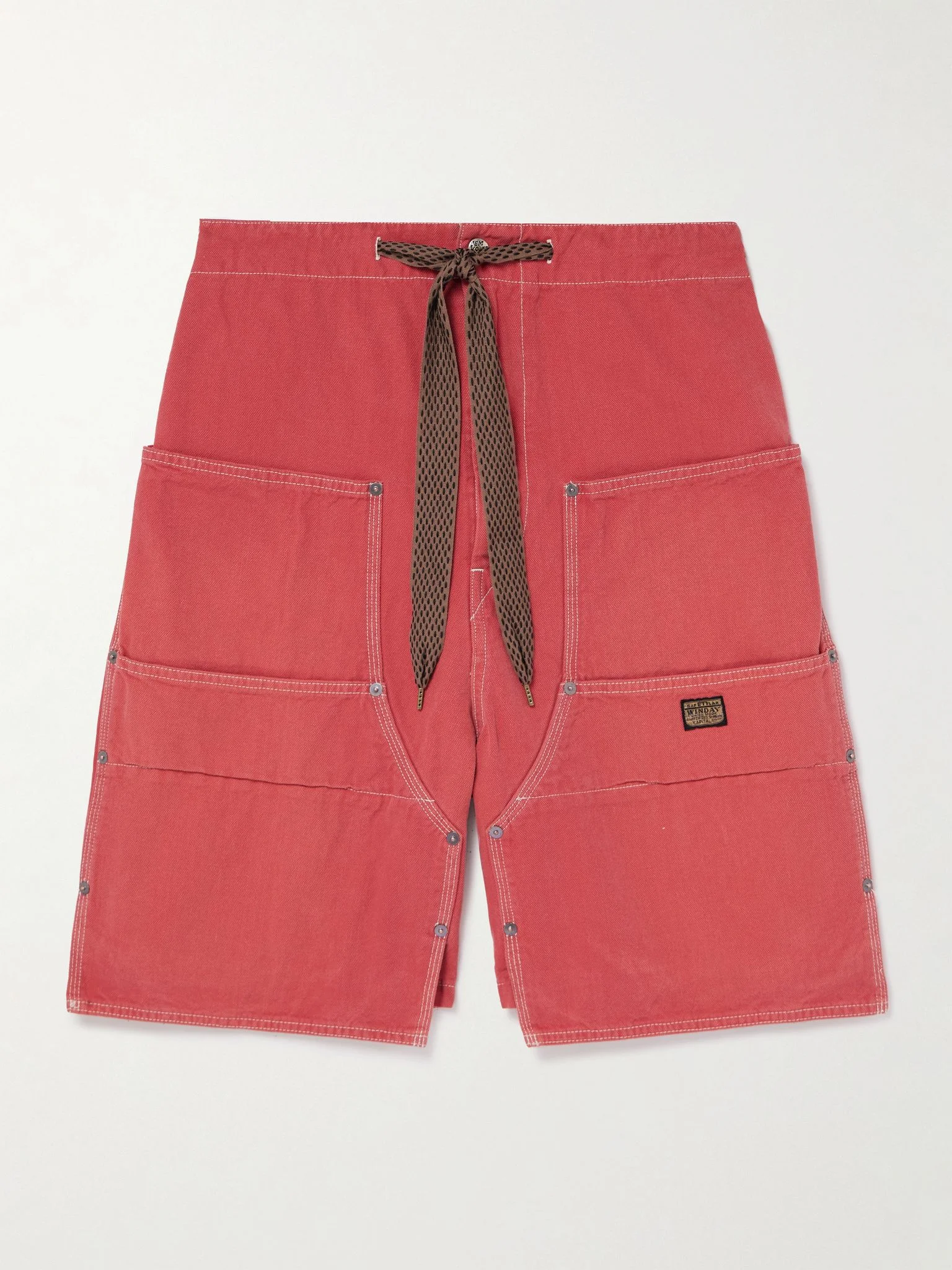 Easy Straight-Leg Cotton-Twill Drawstring Shorts Red - 1