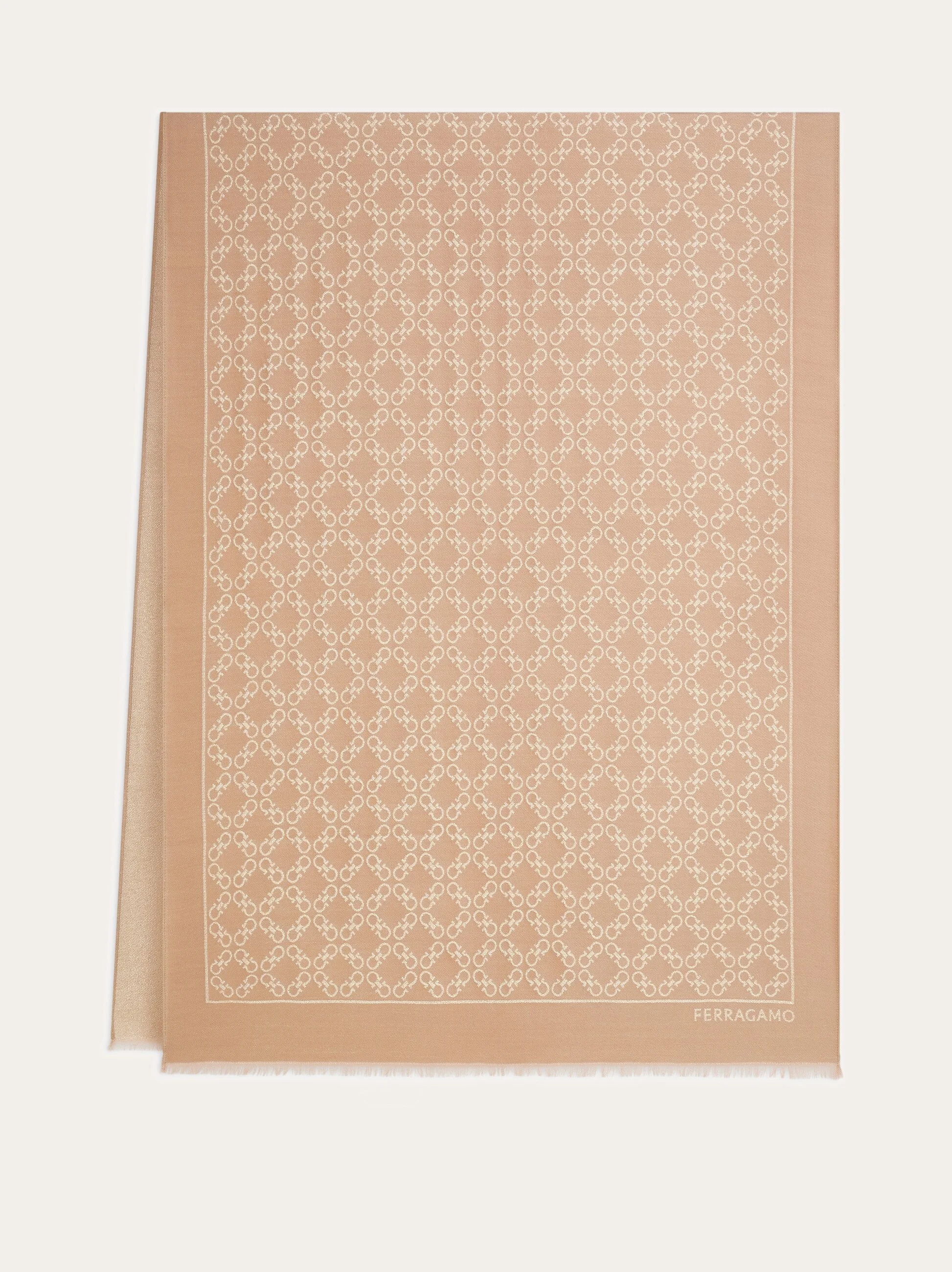 Gancini jacquard stole with lurex - 1