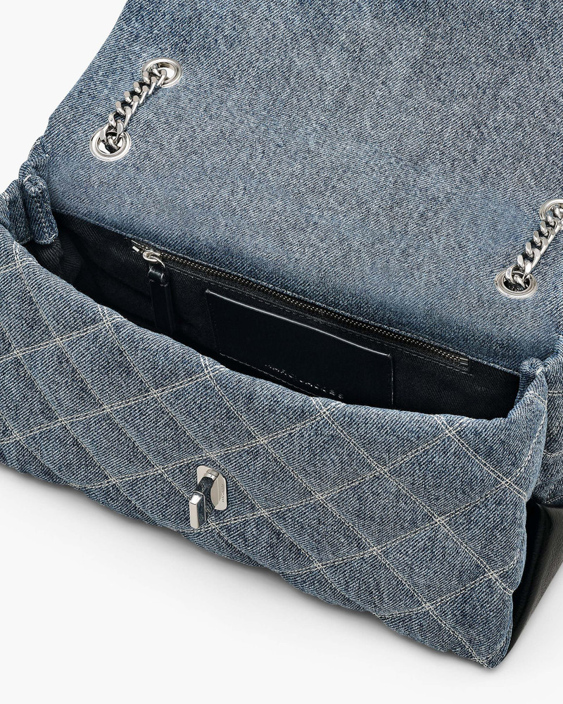 THE QUILTED DENIM DUAL CHAIN SHOULDER BAG 4
