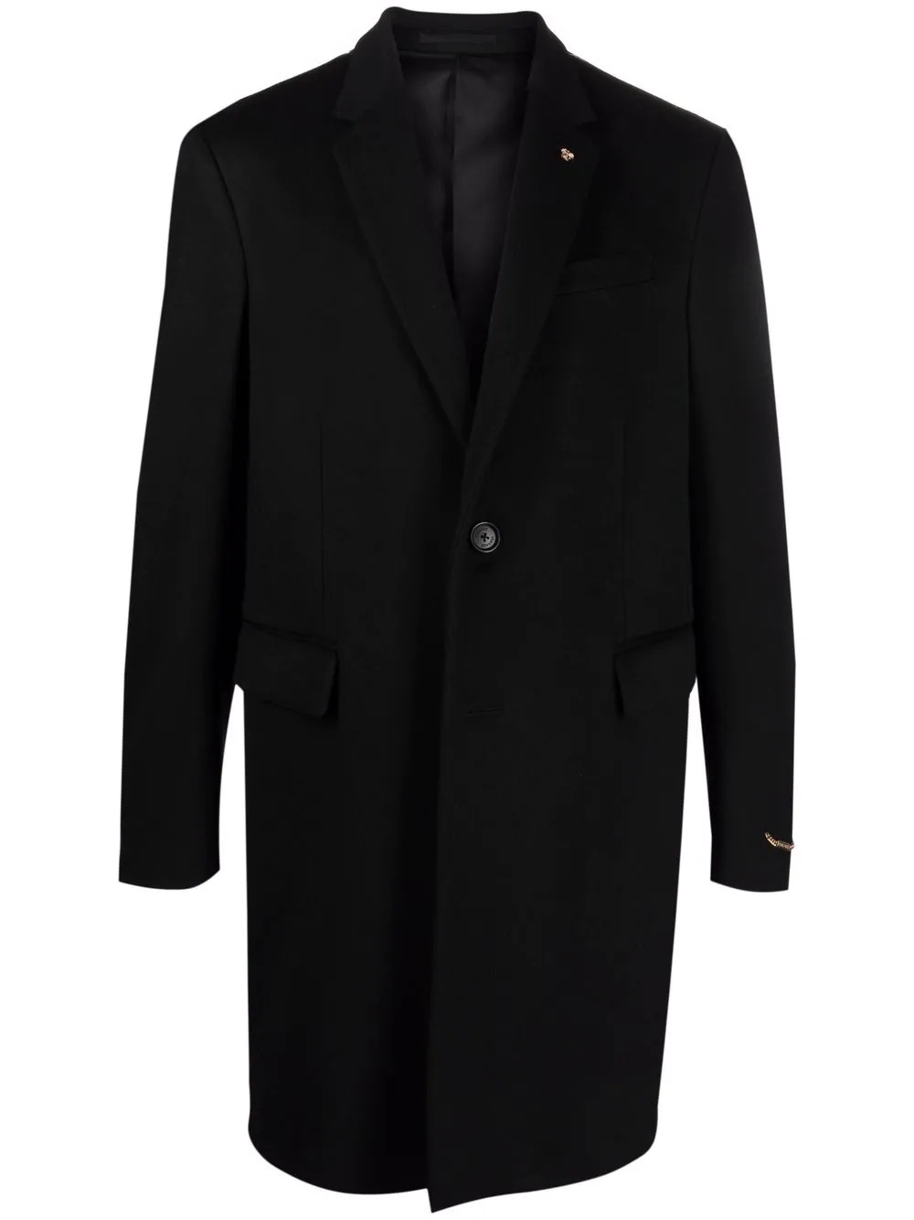 single-breasted virgin wool coat - 1