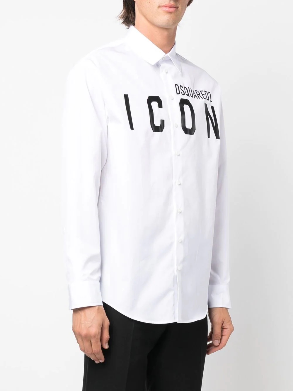 logo-print cotton shirt - 3